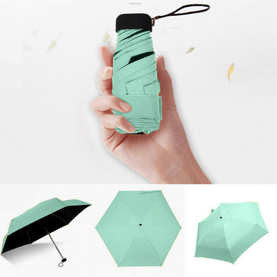 Umbrelă de soare ploaie femei Umbrelă de soare plată ușoară Umbrelă de soare pliabilă Mini umbrelă de dimensiuni mici Depozitați cu ușurință umbrela de soare