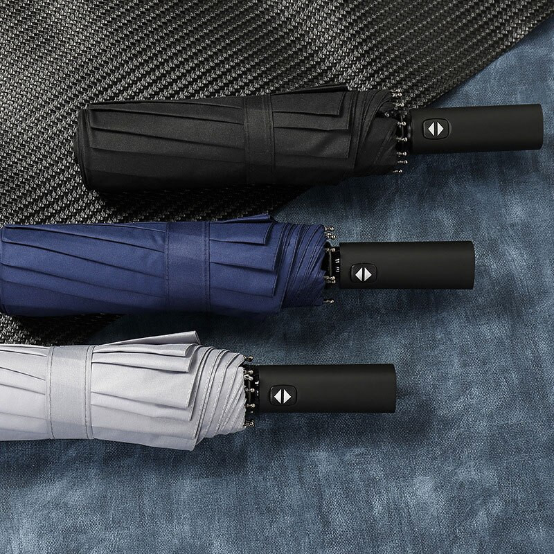 Tugev tuulekindel 12K automaatne vihmavari, naiste tuulekindel 3 kokkupandav pika käepidemega meeste äriline välireisi vihmavari