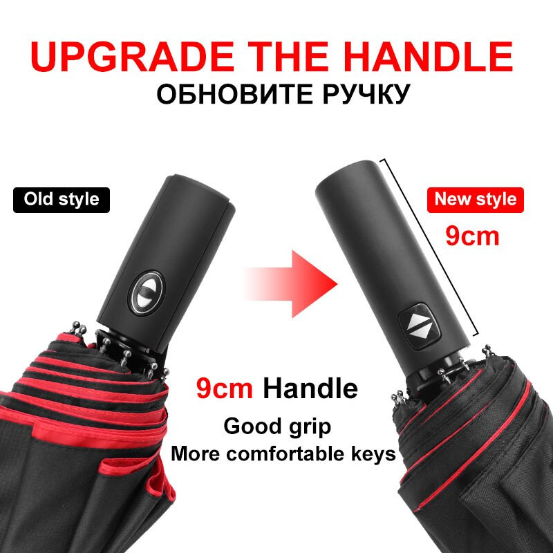 Dvostruki automatski sklopivi kišobran otporan na vjetar Ženski Muški Ten Bone Auto Luksuzni veliki poslovni kišobrani Muški kišni ženski suncobran na dar