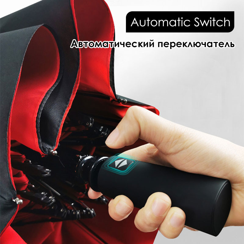 Dvostruki automatski sklopivi kišobran otporan na vjetar Ženski Muški Ten Bone Auto Luksuzni veliki poslovni kišobrani Muški kišni ženski suncobran na dar