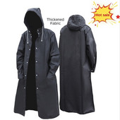Pelenă de ploaie lungă îngroșată pentru adulți, unisex, negru, material Eva, cu glugă lungă, pentru călătorii în aer liber, alpinism, pescuit, haine de ploaie