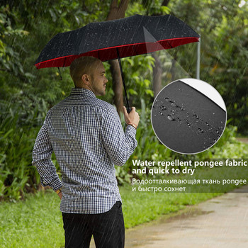 Ветроустойчив двуслоен устойчив чадър Напълно автоматичен дъжд Мъже Жени 10K Здрави луксозни бизнес мъжки големи чадъри Чадър