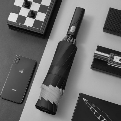 Atsparus vėjui Atbulinės eigos automatinis skėtis Lietaus Moteriškas Vyriškas Automobilis Didelis Verslo 3 Sulankstomi skėčiai 10 šonkaulių Šviesą atspindinti juostelė Paraguas