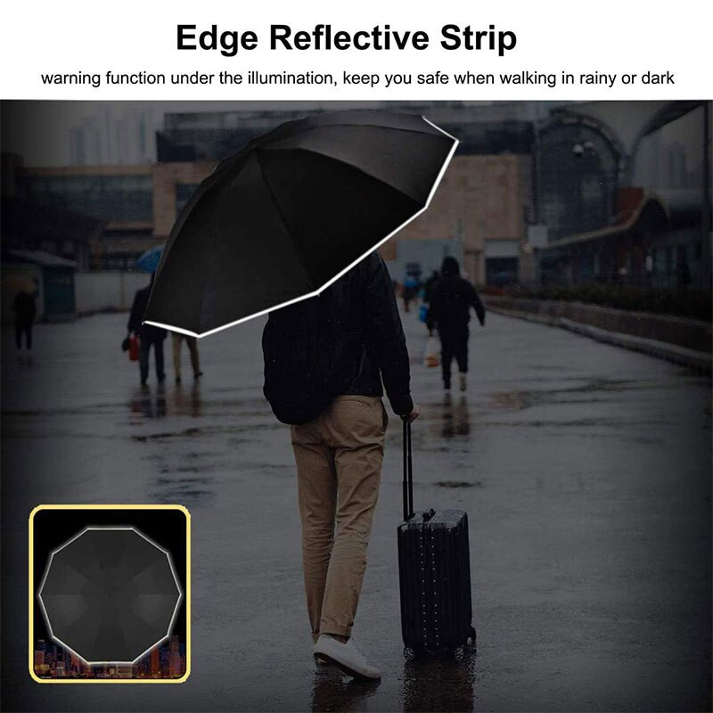2022 divatos hordozható összecsukható automata esernyő 10 bordás eső szélálló utazási napernyők fordított üzleti esernyő