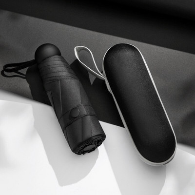 Umbrelă de soare portabilă cu cinci prinderi Protecție solară Umbrelă pliabilă UV Umbrelă de soare pentru femeie Capsulă de ploaie Buzunar compact