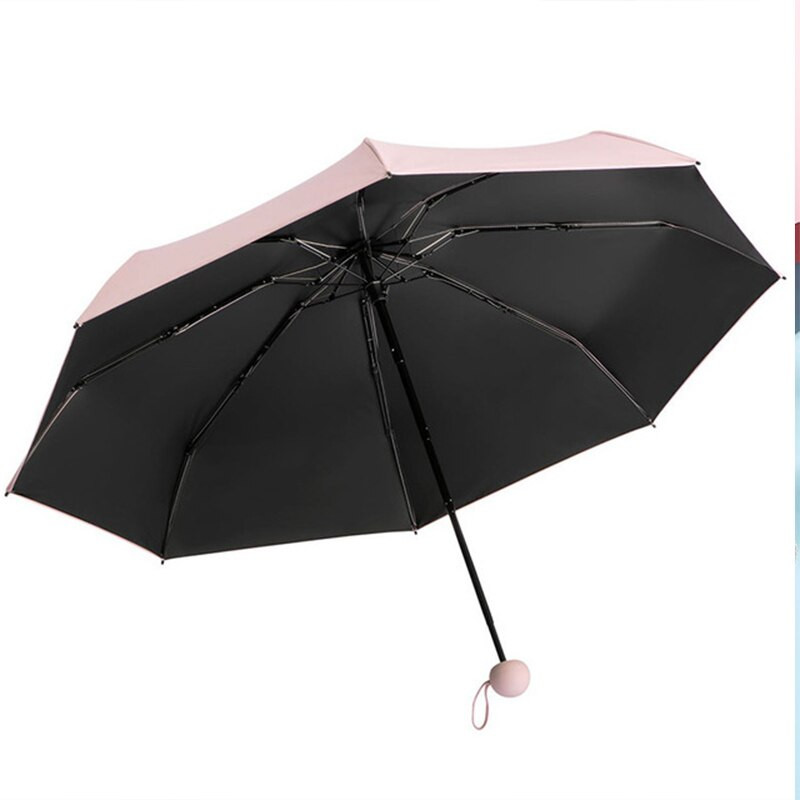 Umbrelă de soare portabilă cu cinci prinderi Protecție solară Umbrelă pliabilă UV Umbrelă de soare pentru femeie Capsulă de ploaie Buzunar compact