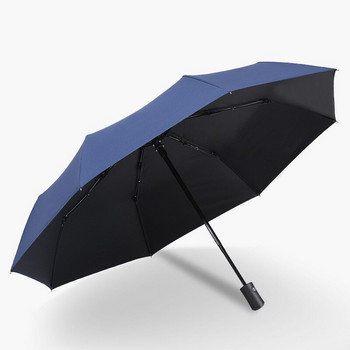 Αυτόματη Ομπρέλα Βροχής & Ήλιου Μαύρη επίστρωση Ομπρέλα Anti-UV 3 Πτυσσόμενη Ανθεκτική Auto Luxury Μεγάλα Αντιανεμικά Γυναικεία Ανδρικά 8Ribs