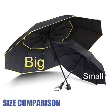 Super Big 130cm Κορυφαίας ποιότητας Ομπρέλα Ανδρικά Rain Woman Αντιανεμική Paraguas Αρσενικά Γυναικεία Sun 3 Floding Fashion Business Ανδρικές ομπρέλες