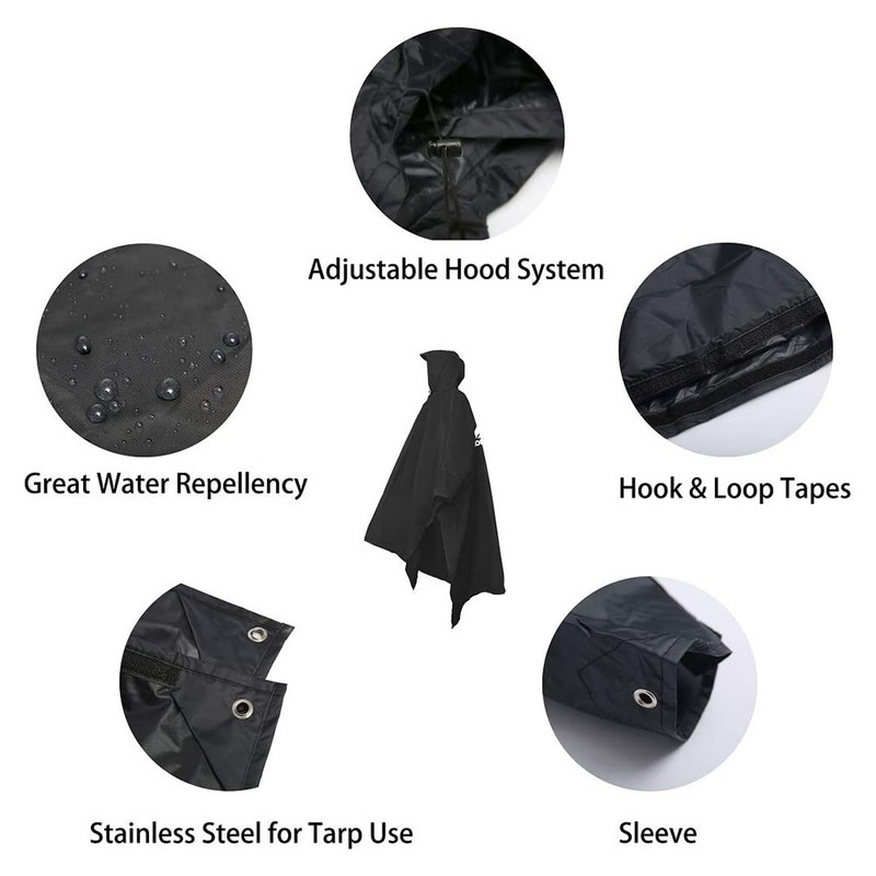 3 u 1 vanjski vodootporni prijenosni višekratni baloner za muškarce i žene s podesivom kapuljačom i rukama za planinarenje, lov, uspon