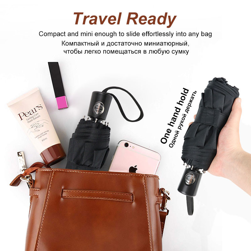 Mini džepni automatski kišobran za kišu Ženski 5 sklopivi ultra lagani putni muški kišobran s crnim premazom Prijenosni kišobran za vanjske poklone