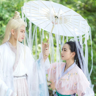 Kineski Japan Pređa Nauljeni papir Svilena tkanina Kišobran Kostim Drevna kineska princeza Kišobran Drama Bijeli obrt kišobran Cosplay