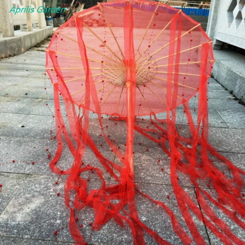 Kineski Japan Pređa Nauljeni papir Svilena tkanina Kišobran Kostim Drevna kineska princeza Kišobran Drama Bijeli obrt kišobran Cosplay