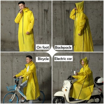 2021 Гореща разпродажба EVA дъждобран Дамско/мъжко пончо с качулка с цип Мотоциклетно дъждобран Дълго стилно туристическо пончо Екологично яке за дъжд