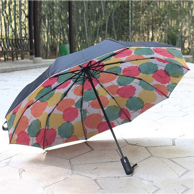 Vetruodolný automatický skladací dáždnik pre ženy a mužov, luxusný dáždnik do auta pre veľké firmy, slnečník, dvojitý desaťkostný dáždnik