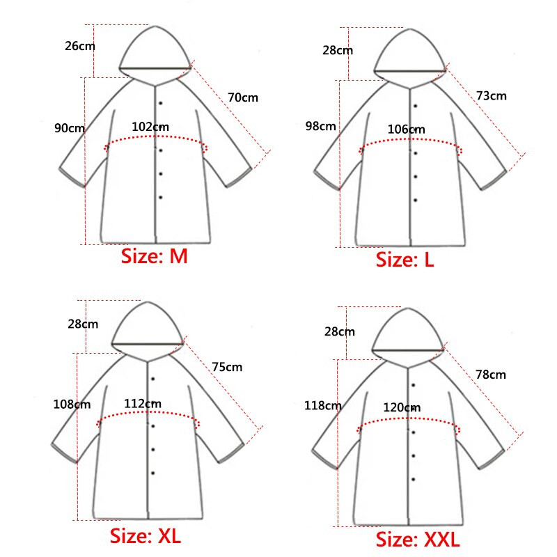 Modni dugi prozirni EVA kišni kaput Žene, odrasli muškarci Kabanica Nepropusna vodootporna jakna Plašt za planinarenje Putovanja Kampiranje