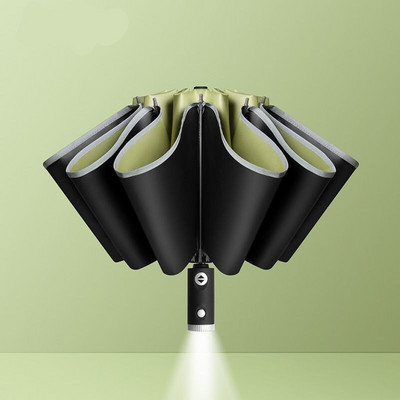 Noua umbrelă inversă cu LED-uri care emiță lumină Xiaomi Deschidere automată închidere Umbrelă de afaceri automată cu trei oase cu zece oase pliabile cu lumină