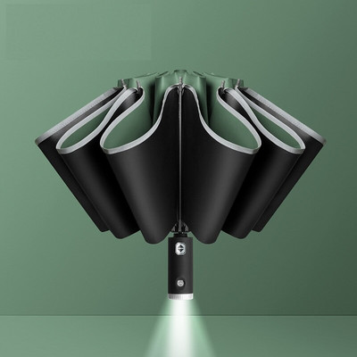 Noua umbrelă inversă cu LED-uri care emiță lumină Xiaomi Deschidere automată închidere Umbrelă de afaceri automată cu trei oase cu zece oase pliabile cu lumină