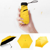 Mini umbrelă de buzunar ușoară ploaie femei rezistente la vânt Durabil 5 umbrele de soare pliabile de protecție solară portabilă umbrelă de soare pentru femei