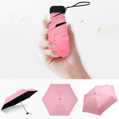 Mini umbrelă de buzunar ușoară ploaie femei rezistente la vânt Durabil 5 umbrele de soare pliabile de protecție solară portabilă umbrelă de soare pentru femei