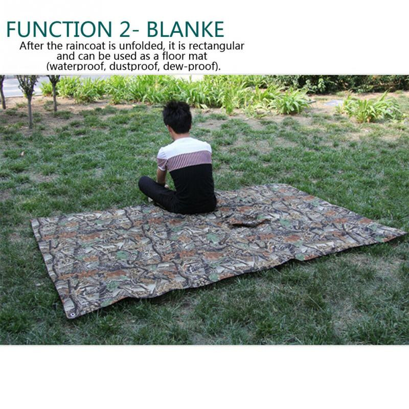 3 v 1 multifunkčný pršiplášť pre mužov a ženy, kryt na batoh, turistický ultraľahký plášť, pršiplášť, stan, podložka, pončo #2
