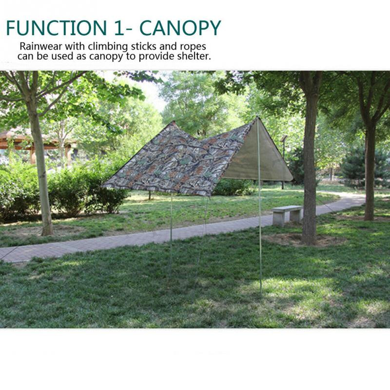 3 v 1 multifunkčný pršiplášť pre mužov a ženy, kryt na batoh, turistický ultraľahký plášť, pršiplášť, stan, podložka, pončo #2