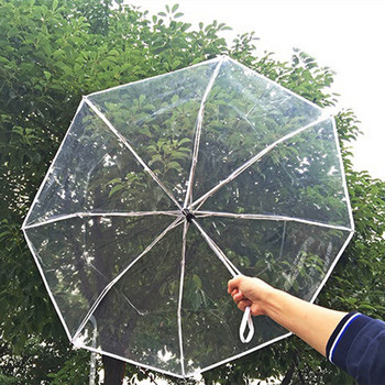Πλήρως αυτόματη φορητή ομπρέλα ταξιδιού κατά του ανέμου Εξωτερική παραλία Ελαφρύ, ανθεκτικό με φυσαλίδες, διαφανές δώρο τριπλό αναδιπλούμενο