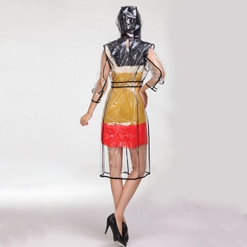 Водоустойчиви прозрачни пластмасови прозрачни дълги дамски дъждобрани Дамски мъжки модни дъждобрани с качулка и колан
