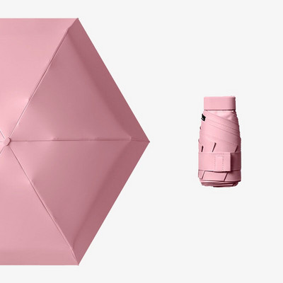 Plokščias mielas mini skėtis Šeši sulankstomi UV prabangus rankinis skėtis nuo lietaus moterims nešiojamas vasaros lauko kišeninis skėtis nuo saulės mergaičių dovana