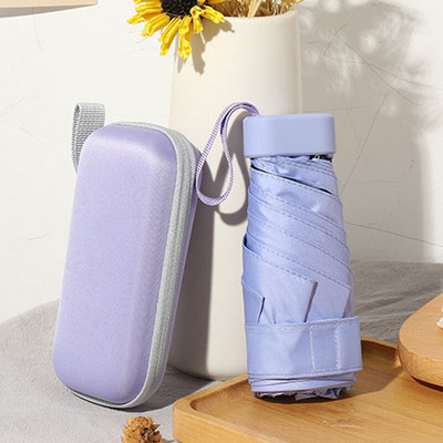 Plokščias mielas mini skėtis Šeši sulankstomi UV prabangus rankinis skėtis nuo lietaus moterims nešiojamas vasaros lauko kišeninis skėtis nuo saulės mergaičių dovana