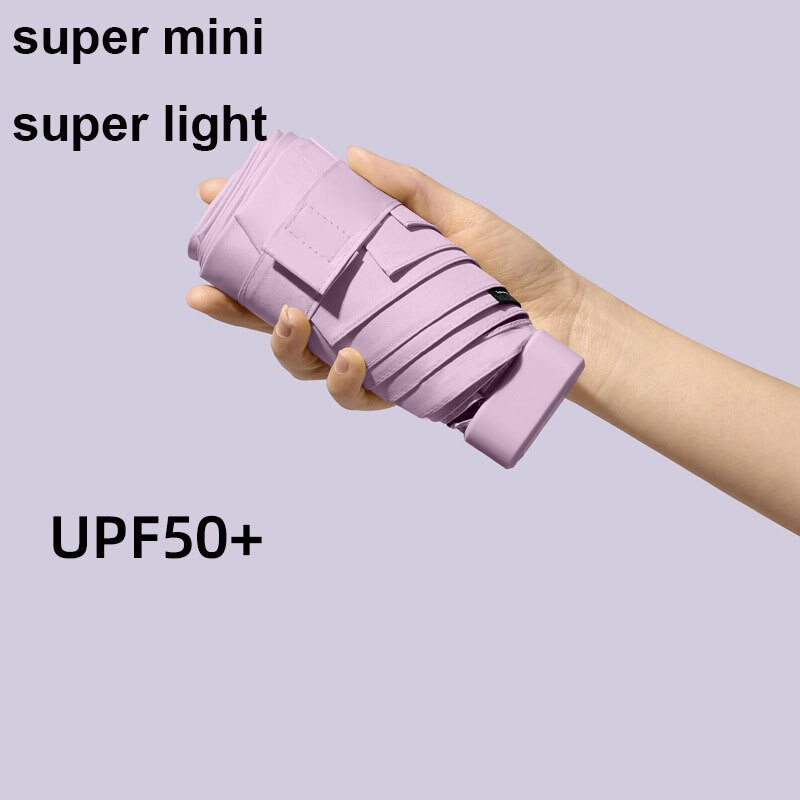 Plokščias mielas mini skėtis Šeši sulankstomi UV prabangus rankinis skėtis nuo lietaus moterims nešiojamas vasaros lauko kišeninis skėtis nuo saulės mergaičių dovana