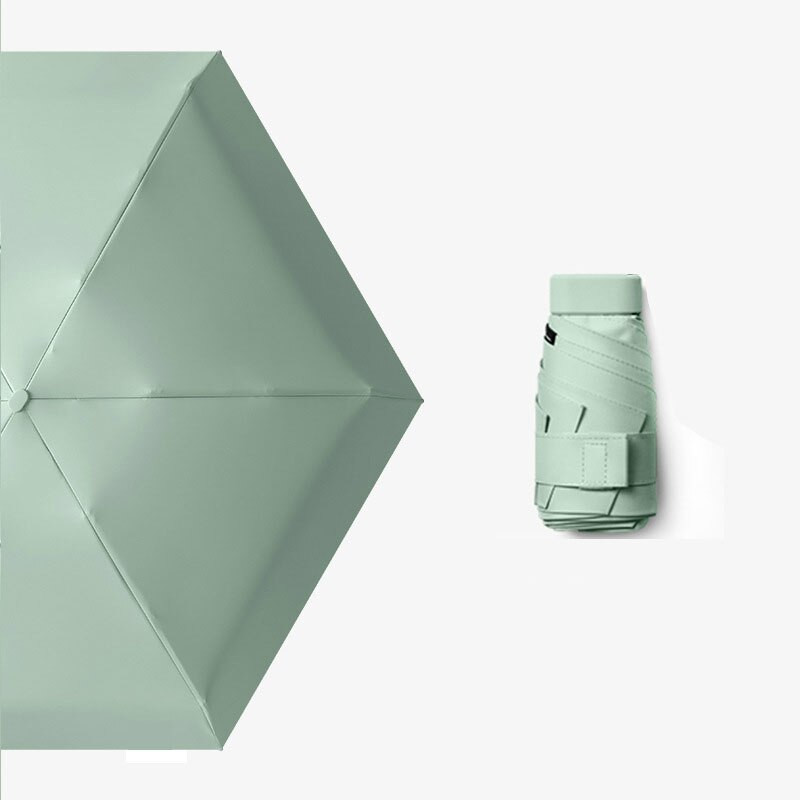 Plokščias mielas mini skėtis Šeši sulankstomi UV prabangus rankinis skėtis nuo lietaus moterims nešiojamas vasaros lauko kišeninis skėtis nuo saulės mergaičių dovana