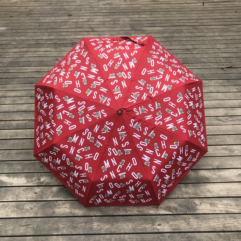 Модерен сладък личен чадър с глава на мечка Напълно автоматичен сгъваем слънцезащитен чадър Чадър за слънце и дъжд Парагвайски чадър с двойна употреба