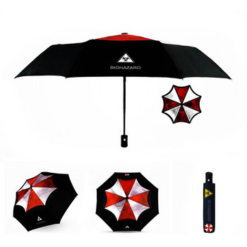 LIKE RAIN Δημιουργική ταινία Biohazard Umbrella Fashion Ανδρικές Πτυσσόμενες Αυτόματες Ομπρέλες Βροχή Γυναικεία Μαύρη επίστρωση Ομπρέλα ηλίου UBY17