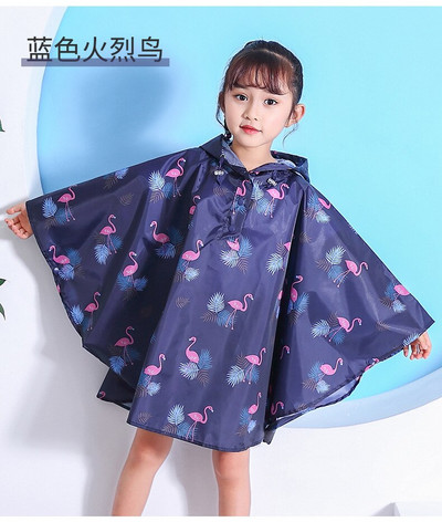 Detská štýlová pršiplášťová bunda s pončom, nepremokavá bunda pre dievčatá a chlapcov, pláštenka s kapucňou, potlačená tenká pršiplášťová bunda