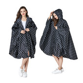 Poncho de ploaie, elegant, rezistent la apă, cu imprimeu colorat, cu glugă și fermoar