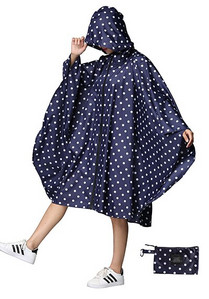 Poncho de ploaie, elegant, rezistent la apă, cu imprimeu colorat, cu glugă și fermoar