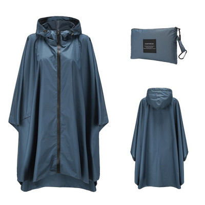 Poncho de ploaie, elegant, rezistent la apă, cu imprimeu colorat, cu glugă și fermoar