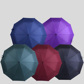 Ανθεκτική στον αέρα Πτυσσόμενη αυτόματη ομπρέλα Rain Γυναικεία Auto Luxury Μεγάλες αντιανεμικές ομπρέλες βροχής για άνδρες Μαύρη επίστρωση 10K Parasol