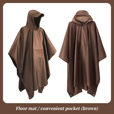 3 in1HoodedRainPoncho Jachetă de ploaie impermeabilă pentru bărbați, femei, adulți, covoraș pentru cort, multifuncțional, rezistent la umiditate.