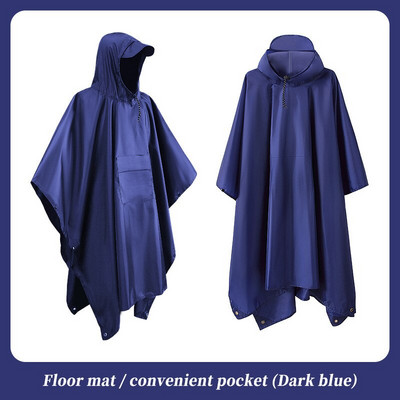 3 in1HoodedRainPoncho Jachetă de ploaie impermeabilă pentru bărbați, femei, adulți, covoraș pentru cort, multifuncțional, rezistent la umiditate.