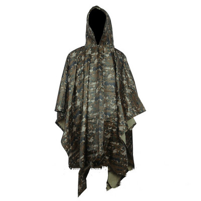 3 in1HoodedRainPoncho Jachetă de ploaie impermeabilă pentru bărbați, femei, adulți, covoraș pentru cort, multifuncțional, rezistent la umiditate.