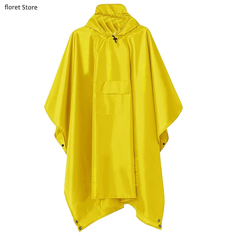 3 in1HoodedRainPoncho Jachetă de ploaie impermeabilă pentru bărbați, femei, adulți, covoraș pentru cort, multifuncțional, rezistent la umiditate.