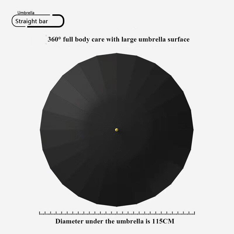 Мъжки подсилен чадър Автоматичен 24 Bone дълга дръжка Прав бизнес мъжки ретро чадър за подарък