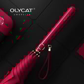 Olycat Elegantný dámsky slnečník s UV ochranou, dlhý dizajnérsky slnečník, dáždnik, dámsky vonkajší golfový slnečník, slnečník proti vetru a vetru, plážový slnečník