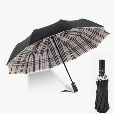 Umbrelă pliabilă dublă, automată, galbenă, femeie, bărbați, zece oase, mașină, lux, umbrele de afaceri mari, bărbați, ploaie, femei, cadou, umbrelă de soare