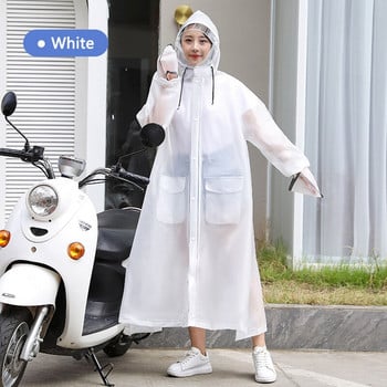 Aldult Long Raincoat Fashion Αδιάβροχο παλτό βροχής Ανδρικό Γυναικείο κουκούλα Poncho Thicken EVA Υπαίθριο μπουφάν βροχής για ποδηλασία