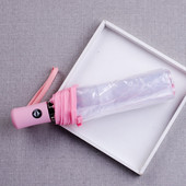 Priehľadný dáždnik, plne automatický dámsky dáždnik, prenosný automatický priehľadný dáždnik do dažďa pre ženy