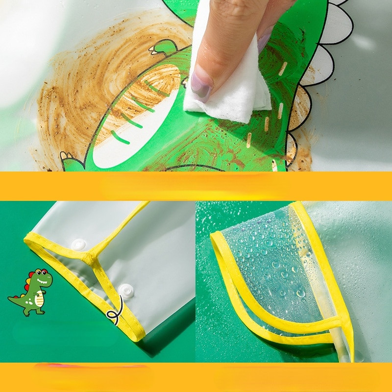 Roztomilý dinosauří polyesterový detský pršiplášť Vonkajší nepremokavý pršiplášť Detský nepriepustný pončo Chlapci Dievčatá Pršiplášť Žltý