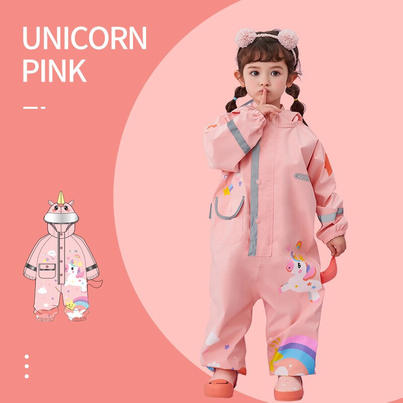 Módny kreslený 3D dinosaurus nepremokavý detský chlapčenský overal pršiplášť s kapucňou pre dievčatá jednodielny kreslený detský pršiplášť s kapucňou