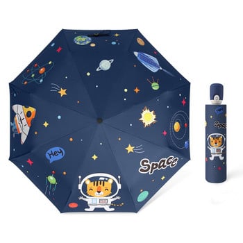 Παιδική αυτόματη ομπρέλα Rain Kids Lovely Unicorn πτυσσόμενες ομπρέλες αντιανεμική μαύρη επίστρωση Anti UV Parasol Ομπρέλα για αγόρι